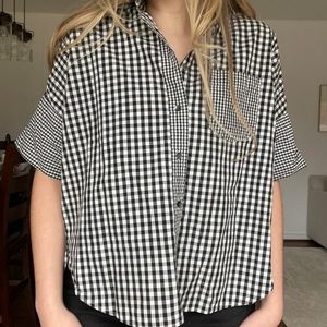 Madewell gingham button down collared shirt
